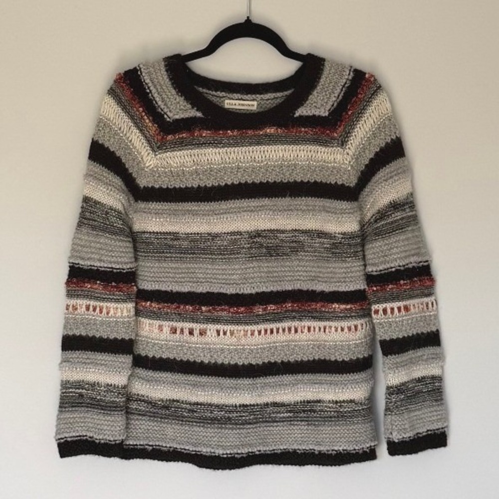 Ulla Johnson Greta Pullover Sweater Women's M Baby Alpaca Silk Striped Knit